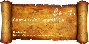 Csarankó Angéla névjegykártya